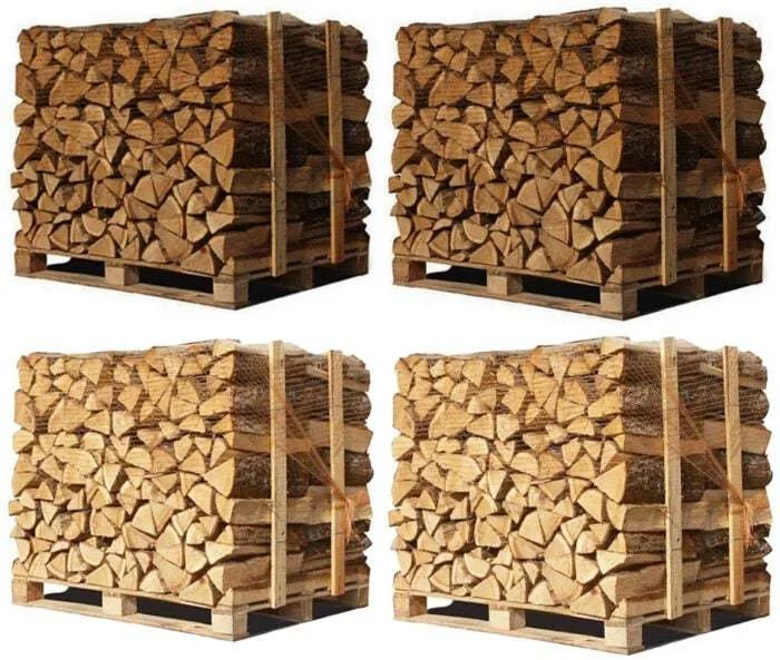 4 X Palettes (2 chêne blanc + 2 Hêtre/Charme) – Bûches de 33 cm