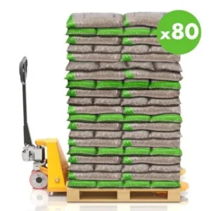 80 Sacs Granulés de bois Wood Pellets Sac 15 KG – X80 – 1200 KG – ENERVER