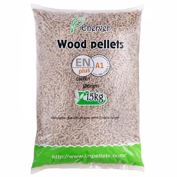 80 Sacs Granulés de bois Wood Pellets Sac 15 KG – X80 – 1200 KG – ENERVER – Image 2