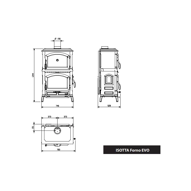 Poêle à bois avec four Isotta Forno EVO - 9,7 Kw – Image 6