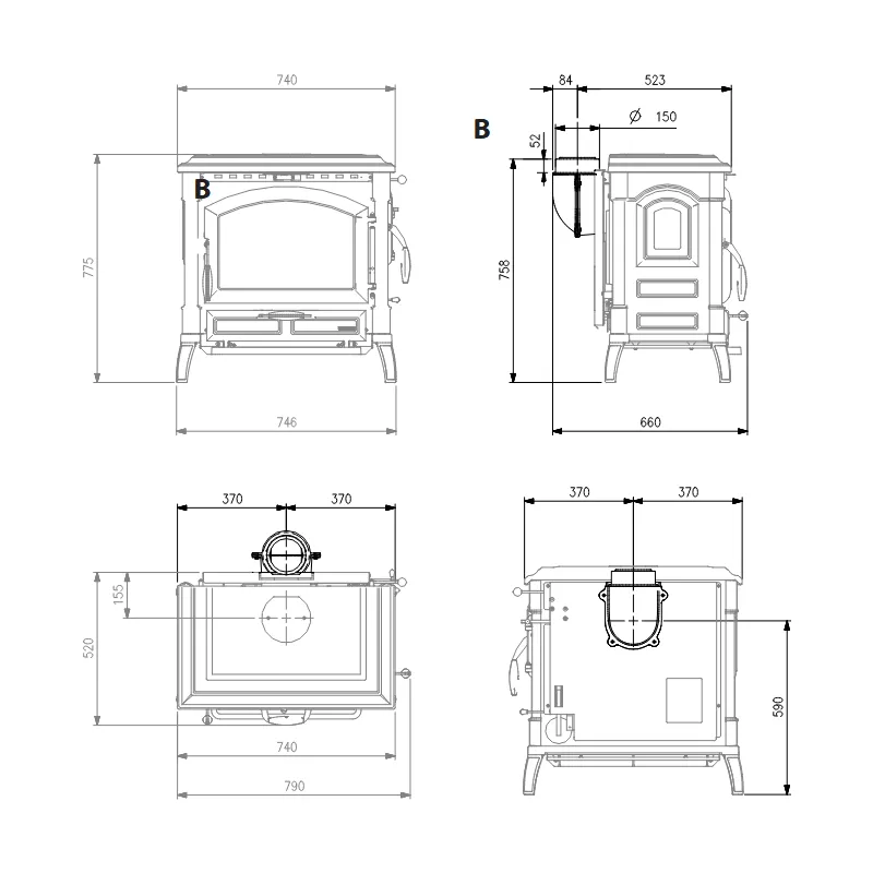 Poêle à bois Isotta.16 - 11,9 Kw – Image 3